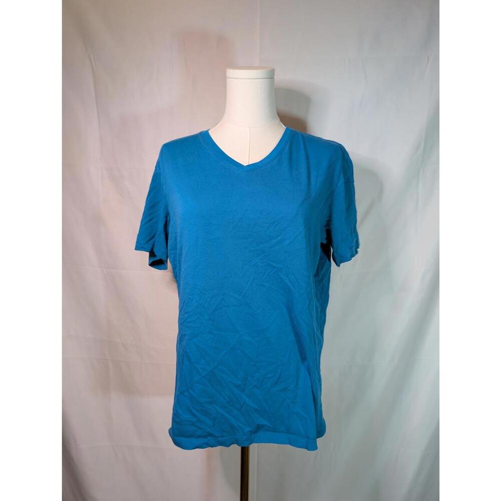 UNIQLO Basic Bright Blue V-Neck Short Sleeve T-Shirt Men's Small